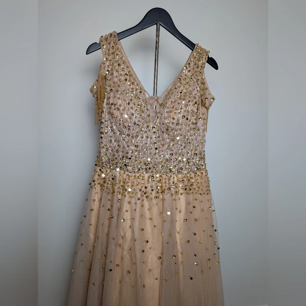 Sequin Embellished Evening Gown - Picture 5 of 13